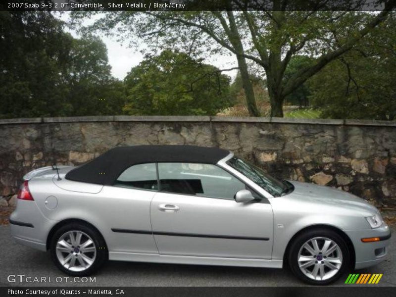 Silver Metallic / Black/Gray 2007 Saab 9-3 2.0T Convertible