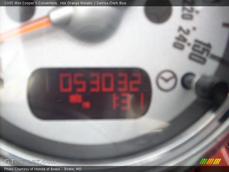 Hot Orange Metallic / Sunrise/Dark Blue 2005 Mini Cooper S Convertible