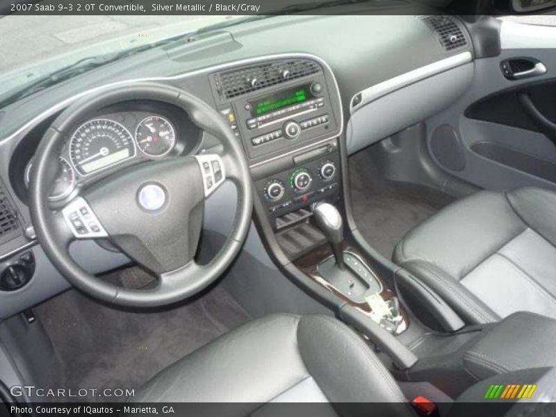 Silver Metallic / Black/Gray 2007 Saab 9-3 2.0T Convertible