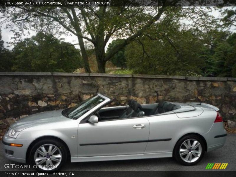 Silver Metallic / Black/Gray 2007 Saab 9-3 2.0T Convertible