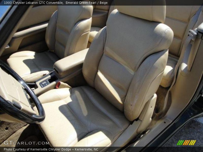 Emerald Green Pearl / Beige 1993 Chrysler Lebaron GTC Convertible