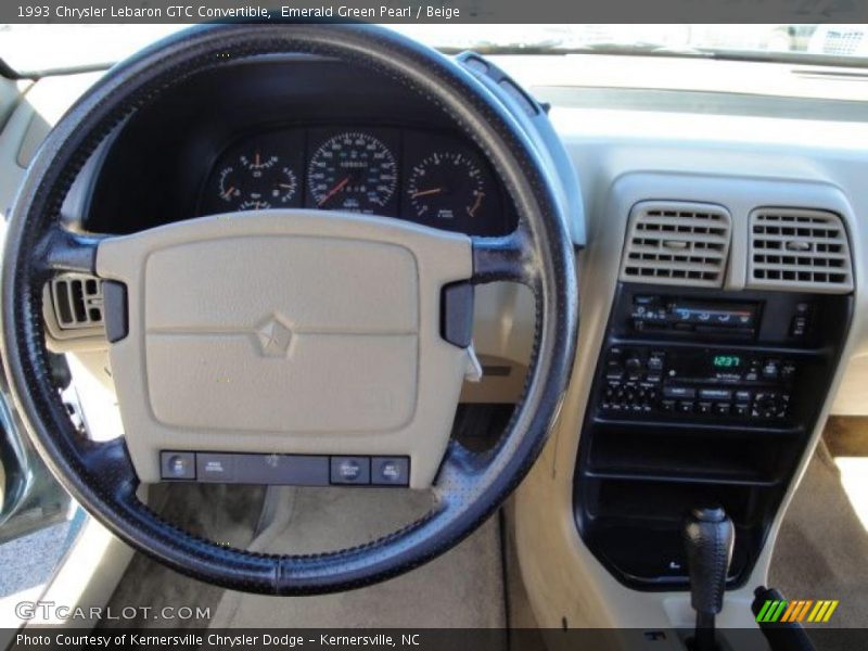 Emerald Green Pearl / Beige 1993 Chrysler Lebaron GTC Convertible