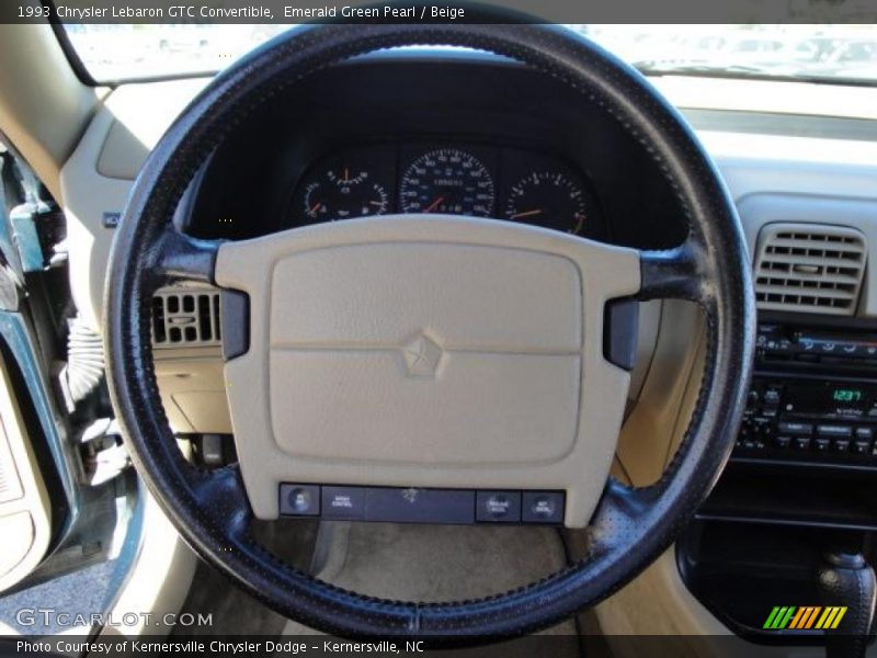 Emerald Green Pearl / Beige 1993 Chrysler Lebaron GTC Convertible