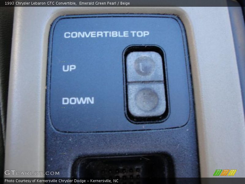 Emerald Green Pearl / Beige 1993 Chrysler Lebaron GTC Convertible