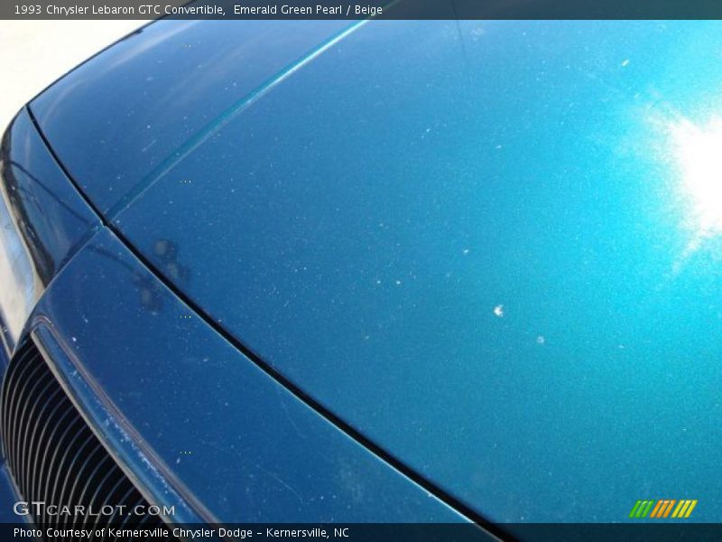 Emerald Green Pearl / Beige 1993 Chrysler Lebaron GTC Convertible