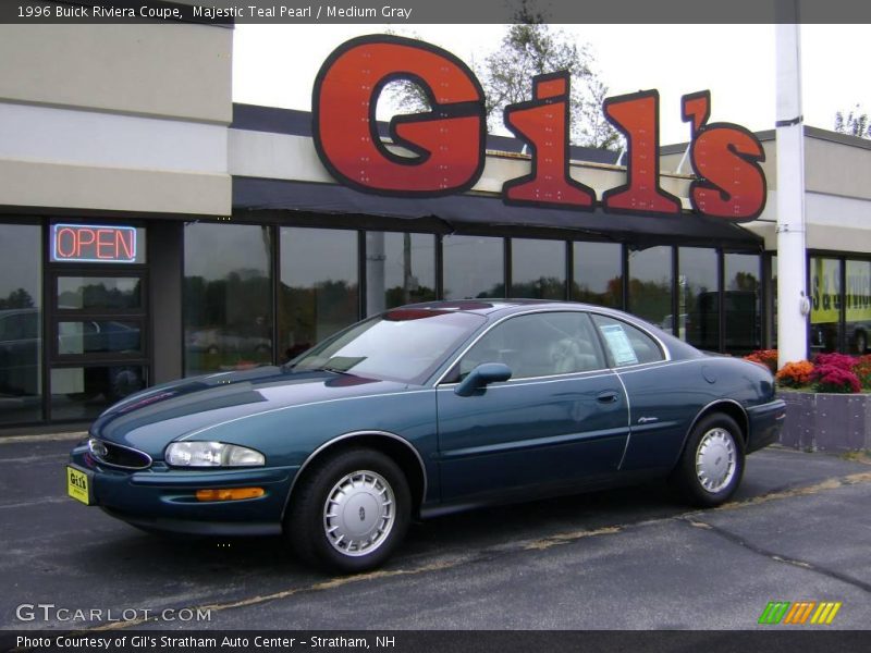 Majestic Teal Pearl / Medium Gray 1996 Buick Riviera Coupe