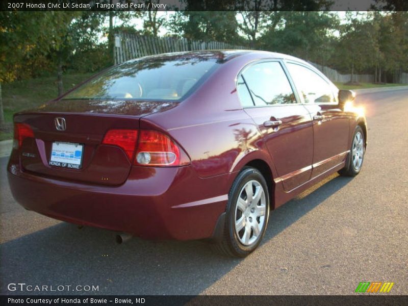 Tango Red Pearl / Ivory 2007 Honda Civic LX Sedan