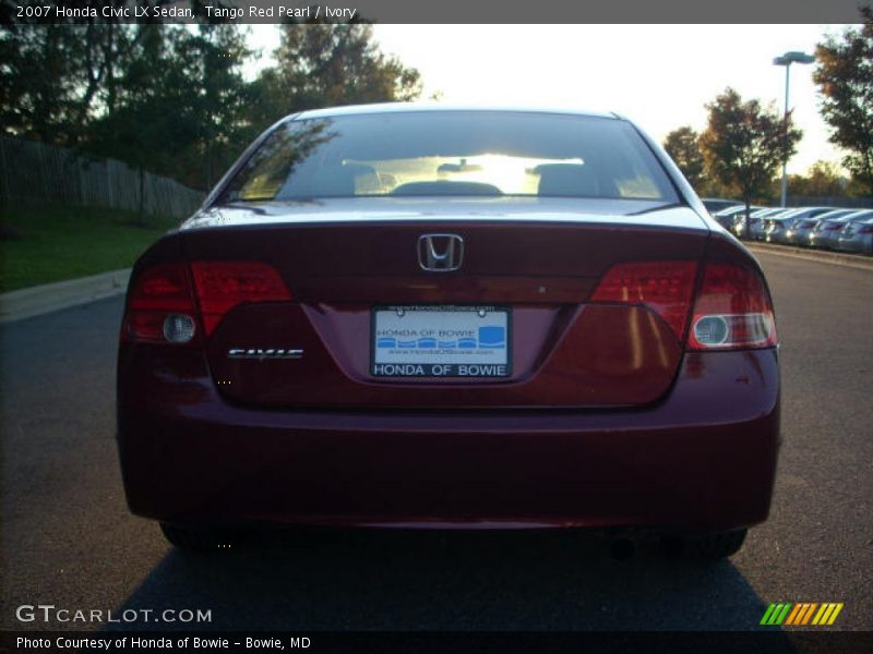 Tango Red Pearl / Ivory 2007 Honda Civic LX Sedan