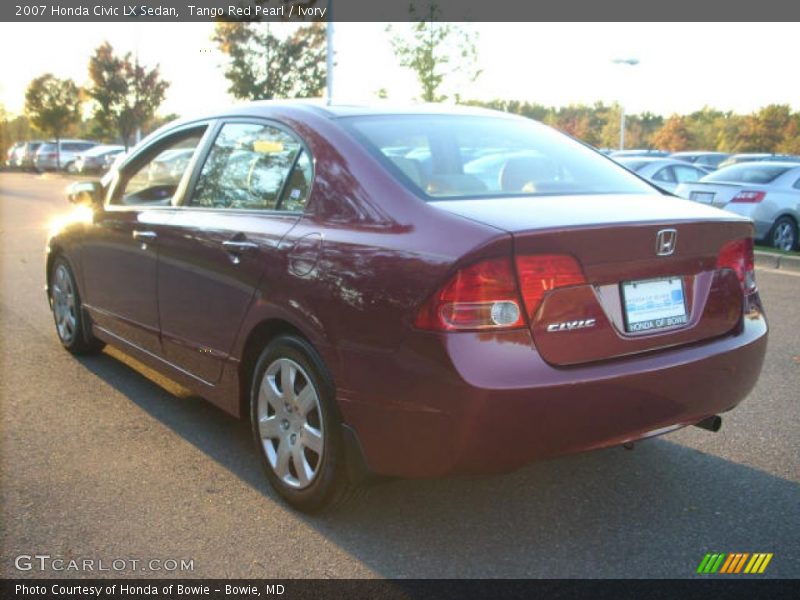 Tango Red Pearl / Ivory 2007 Honda Civic LX Sedan