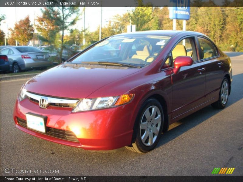 Tango Red Pearl / Ivory 2007 Honda Civic LX Sedan