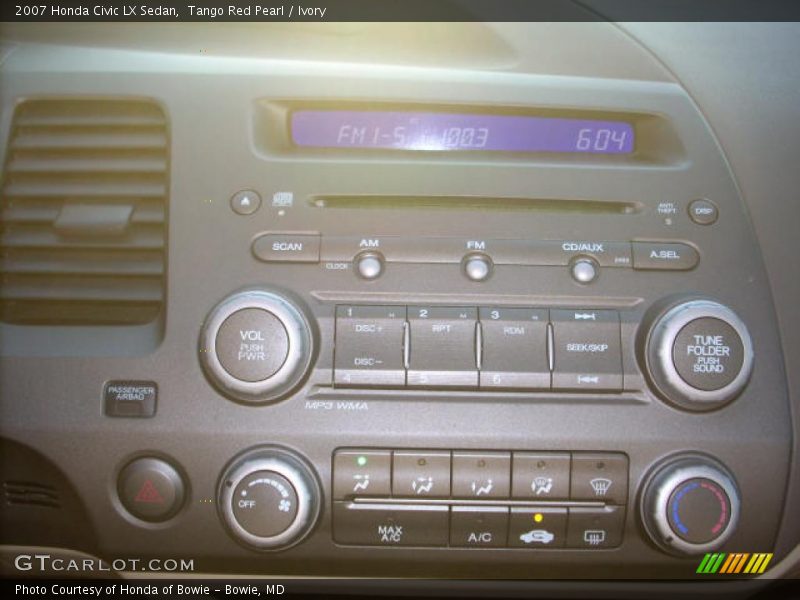 Tango Red Pearl / Ivory 2007 Honda Civic LX Sedan