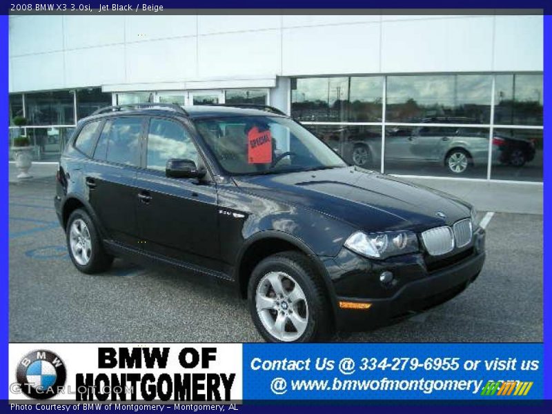 Jet Black / Beige 2008 BMW X3 3.0si