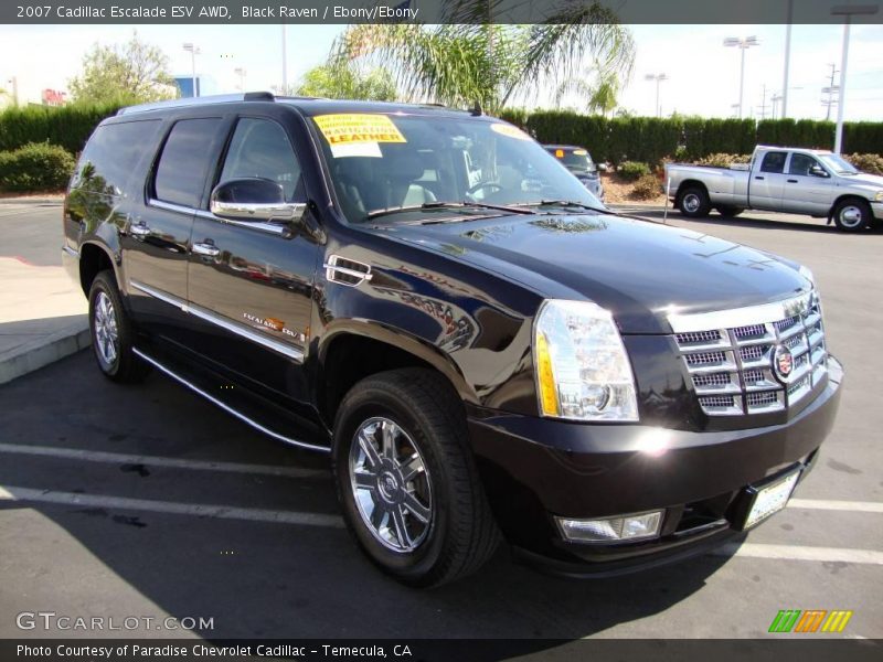 Black Raven / Ebony/Ebony 2007 Cadillac Escalade ESV AWD
