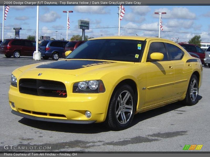 Top Banana Yellow / Dark Slate Gray/Light Slate Gray 2006 Dodge Charger R/T Daytona