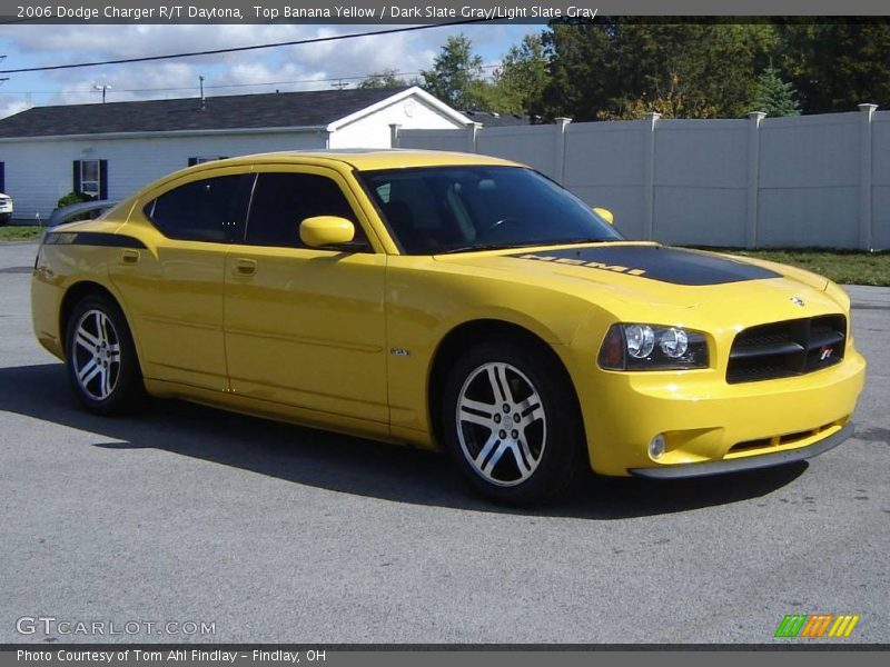 Top Banana Yellow / Dark Slate Gray/Light Slate Gray 2006 Dodge Charger R/T Daytona