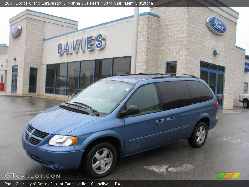 Marine Blue Pearl / Dark Khaki/Light Graystone 2007 Dodge Grand Caravan SXT