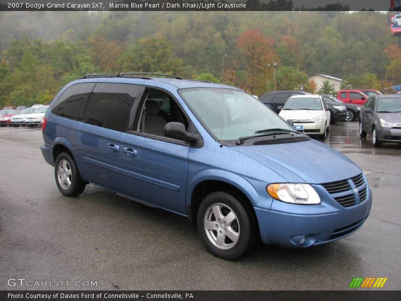 Marine Blue Pearl / Dark Khaki/Light Graystone 2007 Dodge Grand Caravan SXT