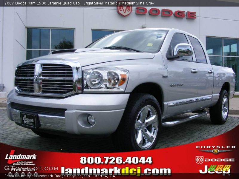 Bright Silver Metallic / Medium Slate Gray 2007 Dodge Ram 1500 Laramie Quad Cab