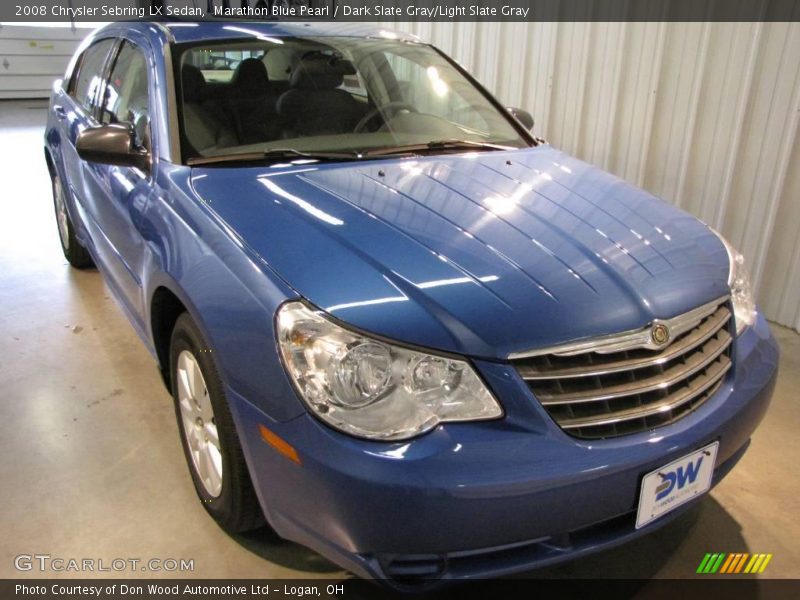 Marathon Blue Pearl / Dark Slate Gray/Light Slate Gray 2008 Chrysler Sebring LX Sedan