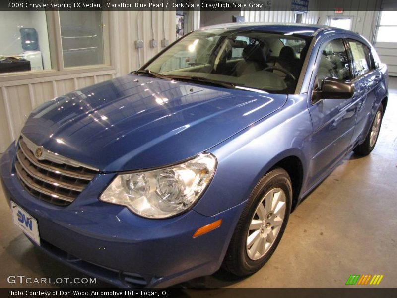 Marathon Blue Pearl / Dark Slate Gray/Light Slate Gray 2008 Chrysler Sebring LX Sedan