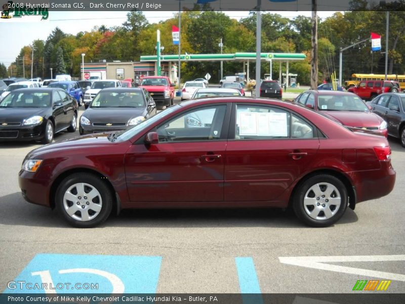 Dark Cherry Red / Beige 2008 Hyundai Sonata GLS