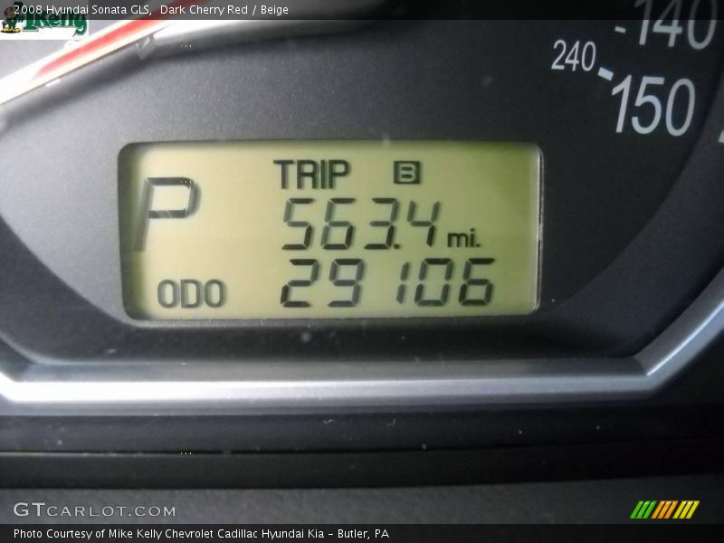 Dark Cherry Red / Beige 2008 Hyundai Sonata GLS