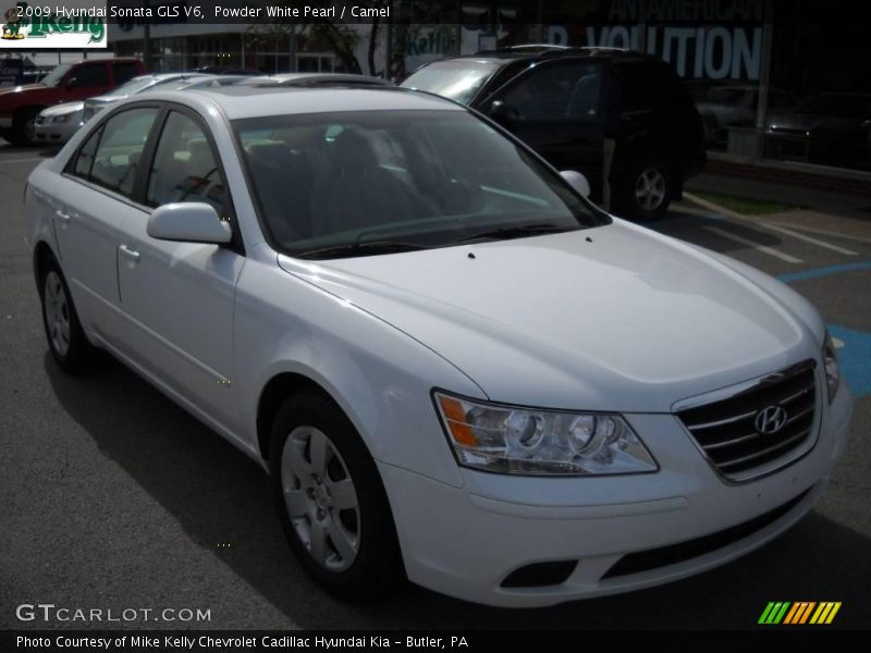 Powder White Pearl / Camel 2009 Hyundai Sonata GLS V6