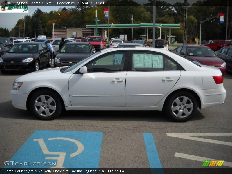 Powder White Pearl / Camel 2009 Hyundai Sonata GLS V6