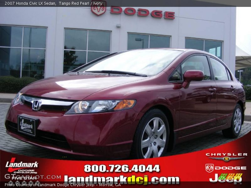 Tango Red Pearl / Ivory 2007 Honda Civic LX Sedan