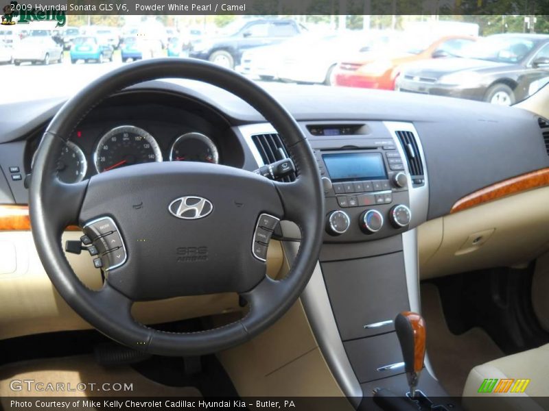Powder White Pearl / Camel 2009 Hyundai Sonata GLS V6