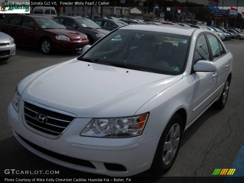 Powder White Pearl / Camel 2009 Hyundai Sonata GLS V6