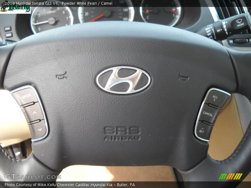 Powder White Pearl / Camel 2009 Hyundai Sonata GLS V6