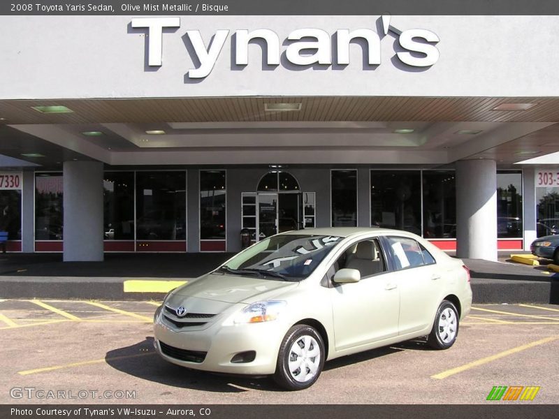 Olive Mist Metallic / Bisque 2008 Toyota Yaris Sedan