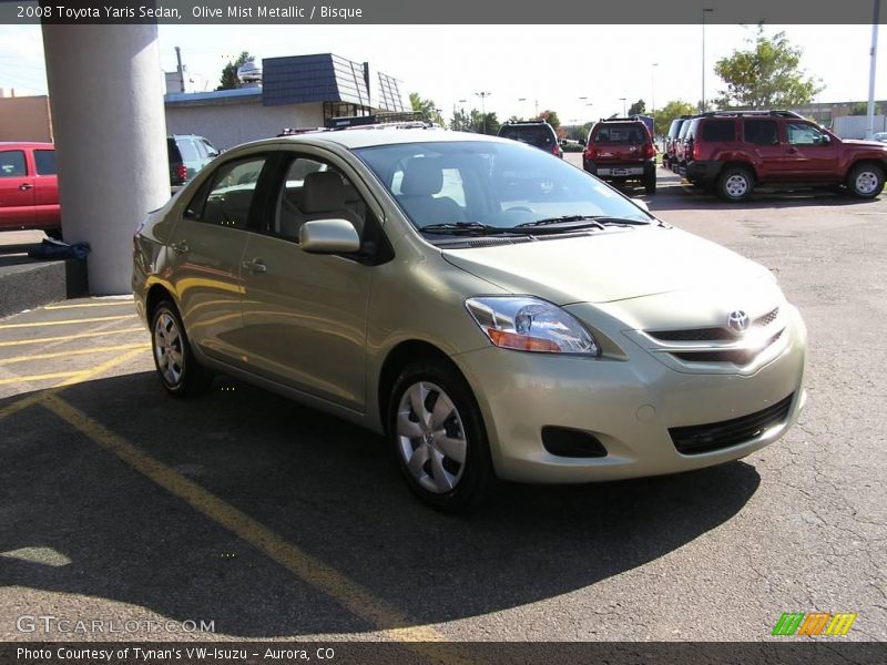 Olive Mist Metallic / Bisque 2008 Toyota Yaris Sedan