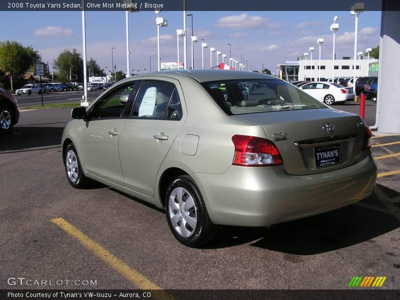 Olive Mist Metallic / Bisque 2008 Toyota Yaris Sedan