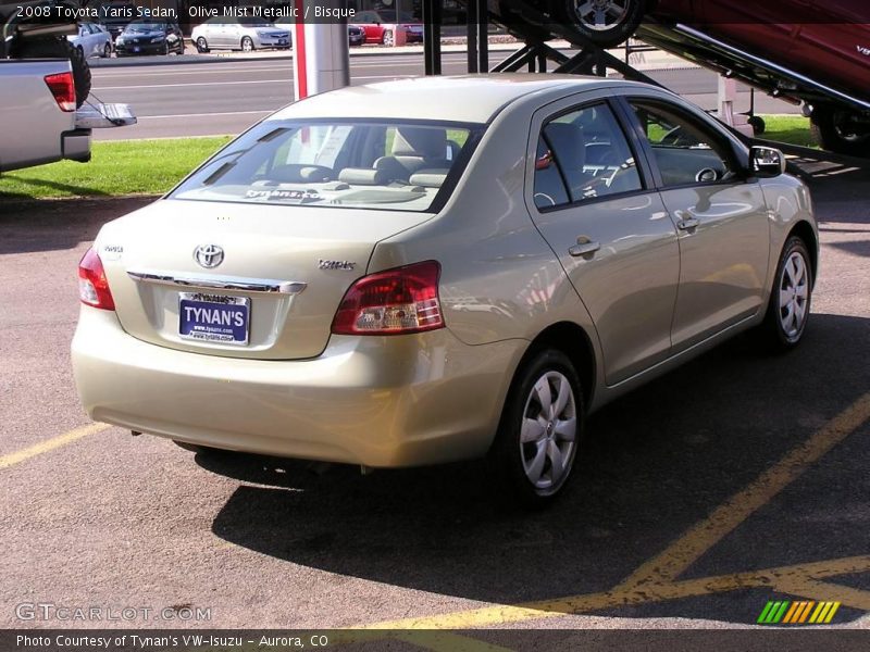 Olive Mist Metallic / Bisque 2008 Toyota Yaris Sedan