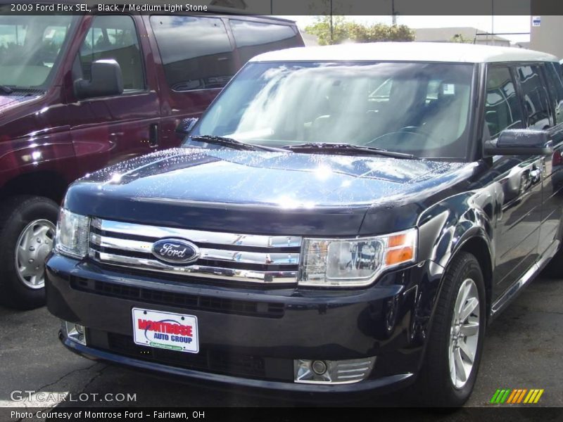 Black / Medium Light Stone 2009 Ford Flex SEL