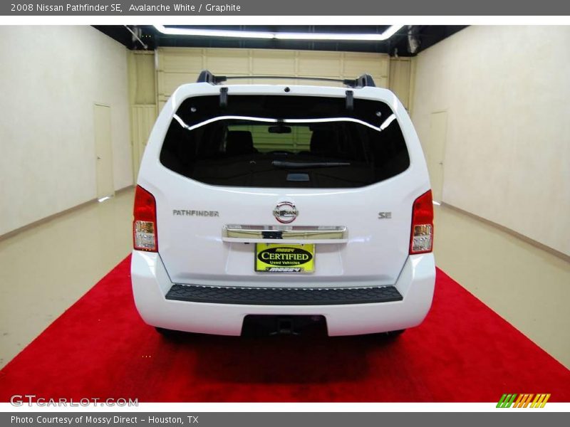 Avalanche White / Graphite 2008 Nissan Pathfinder SE