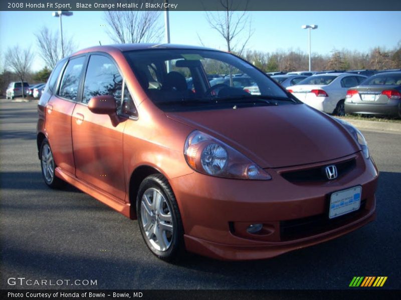 Blaze Orange Metallic / Black/Grey 2008 Honda Fit Sport
