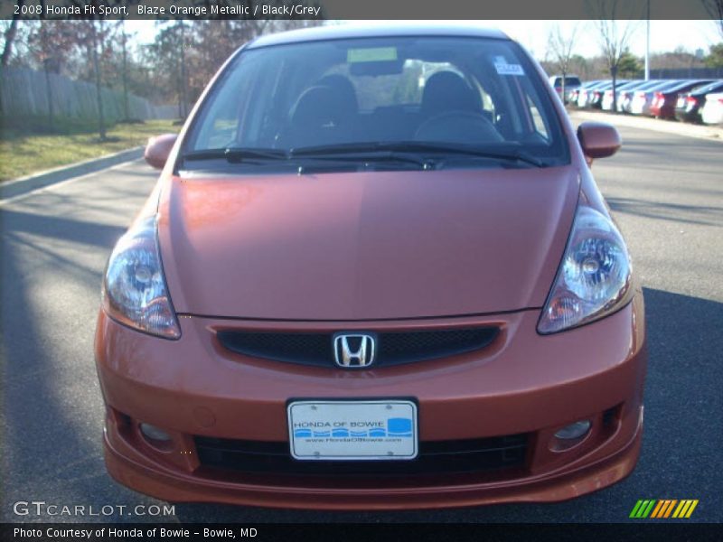 Blaze Orange Metallic / Black/Grey 2008 Honda Fit Sport