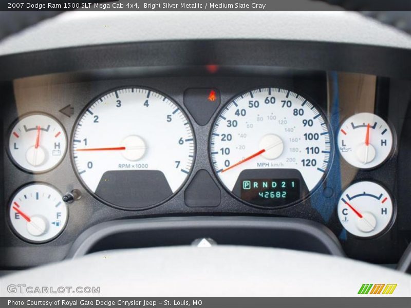 Bright Silver Metallic / Medium Slate Gray 2007 Dodge Ram 1500 SLT Mega Cab 4x4