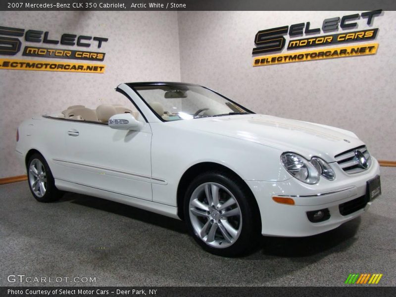 Arctic White / Stone 2007 Mercedes-Benz CLK 350 Cabriolet