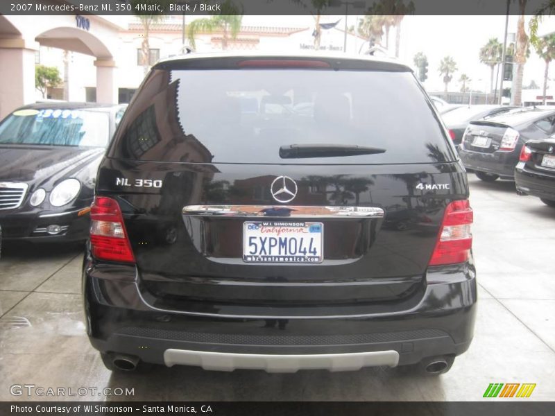 Black / Black 2007 Mercedes-Benz ML 350 4Matic