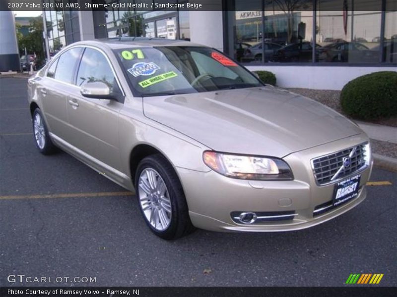 Shimmer Gold Metallic / Sandstone Beige 2007 Volvo S80 V8 AWD