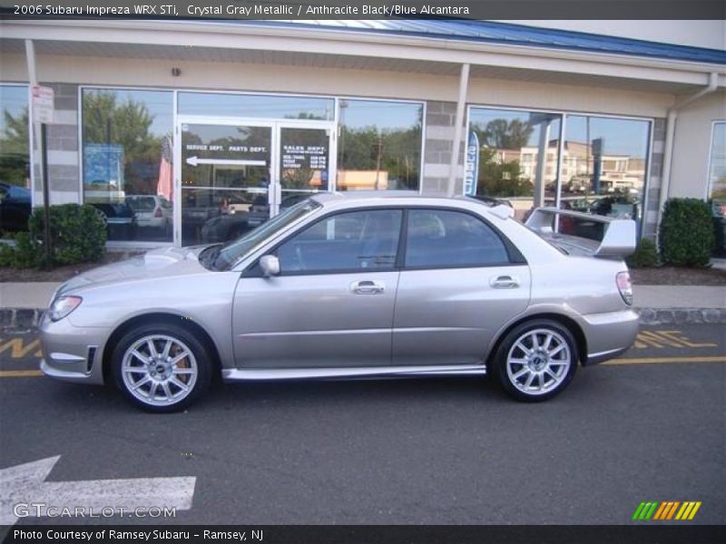 Crystal Gray Metallic / Anthracite Black/Blue Alcantara 2006 Subaru Impreza WRX STi