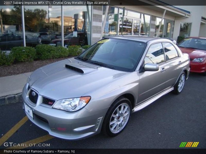 Crystal Gray Metallic / Blue Alcantara 2007 Subaru Impreza WRX STi