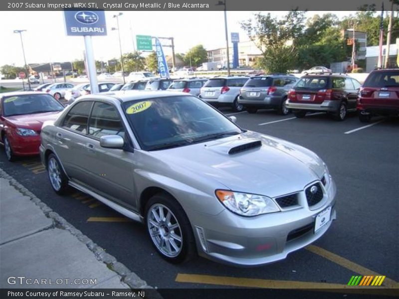 Crystal Gray Metallic / Blue Alcantara 2007 Subaru Impreza WRX STi