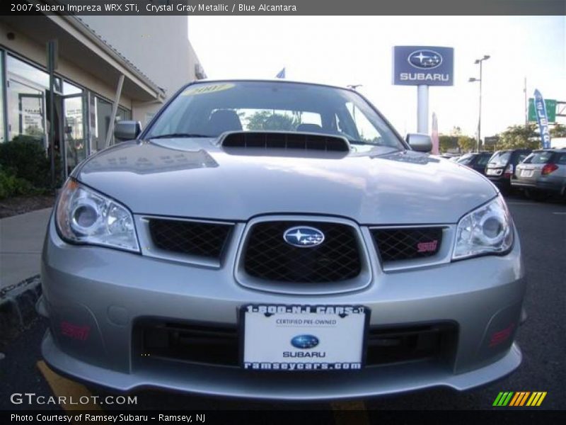 Crystal Gray Metallic / Blue Alcantara 2007 Subaru Impreza WRX STi