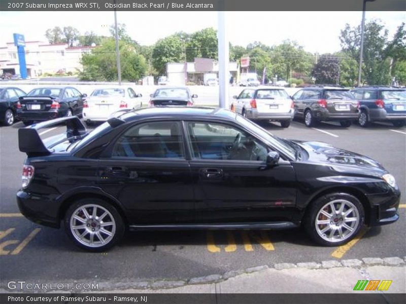 Obsidian Black Pearl / Blue Alcantara 2007 Subaru Impreza WRX STi