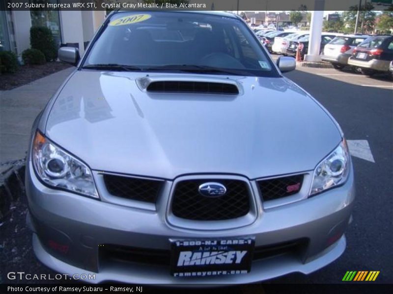 Crystal Gray Metallic / Blue Alcantara 2007 Subaru Impreza WRX STi